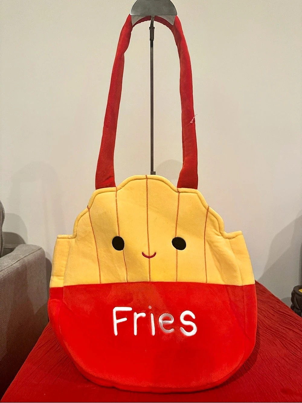 Original Squishmallows Fries Plush Tote Bag in Yellow & Red